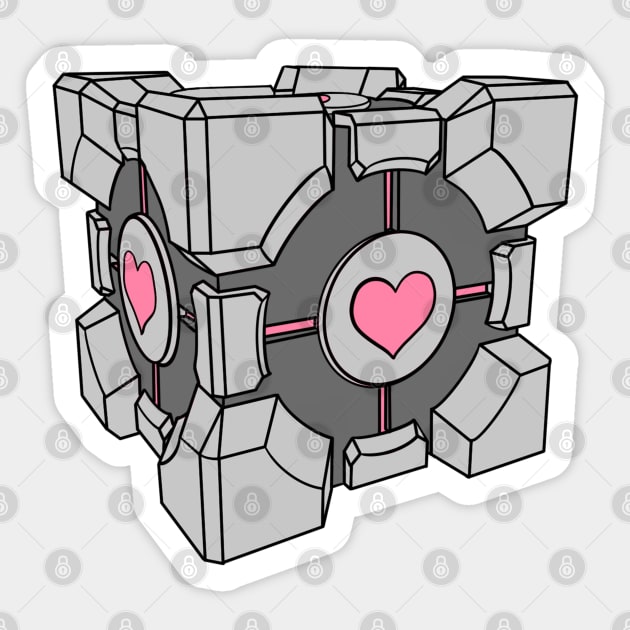 Companion Cube Sticker by maplefoot